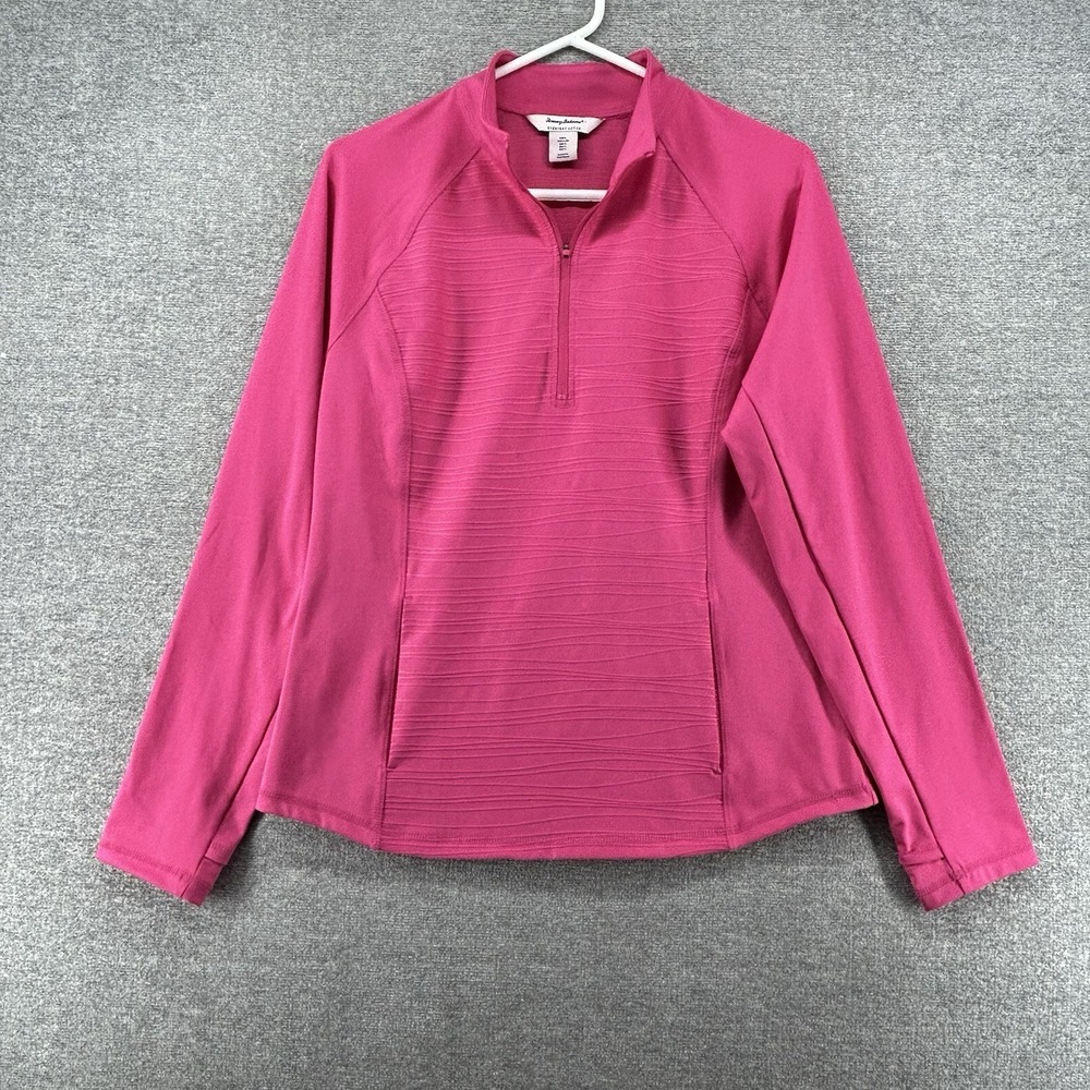 Tommy Bahama Everyday Active 1/4 Zip Pullover Women Size Large Pink Casual